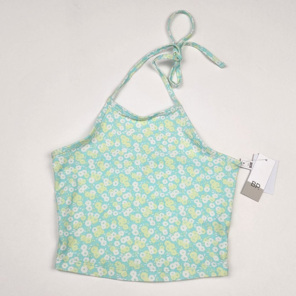 NWT BP Nordstrom Floral Crop Halter Tank sz XS